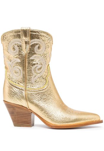 Sonora Perla laminated leather ankle boots - Oro