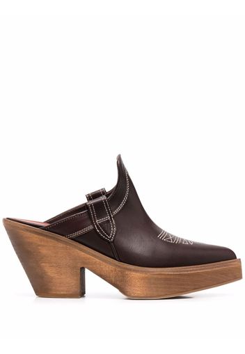 Sonora Belen leather mules - Marrone