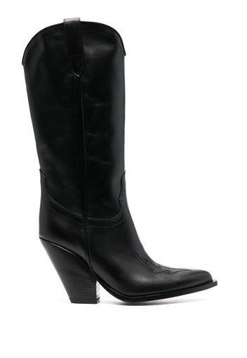 Sonora cowboy-style pointed-toe 100mm boots - Nero