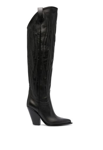 Sonora Western-detail knee-length boots - Nero