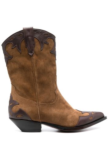 Sonora Western-style 40mm suede boots - Marrone