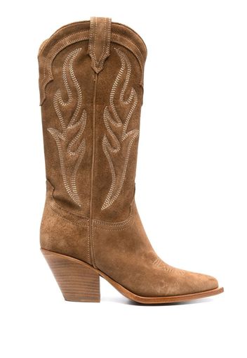 Sonora 70mm Western-style suede boots - Marrone