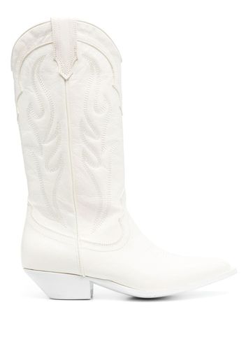 Sonora knee-length embroidered boots - Bianco