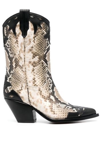 Sonora leopard-print cowboy boots - NATURAL