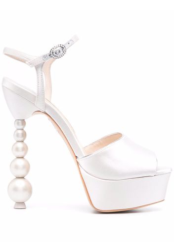 Sophia Webster Natalia beaded-heel sandals - Toni neutri