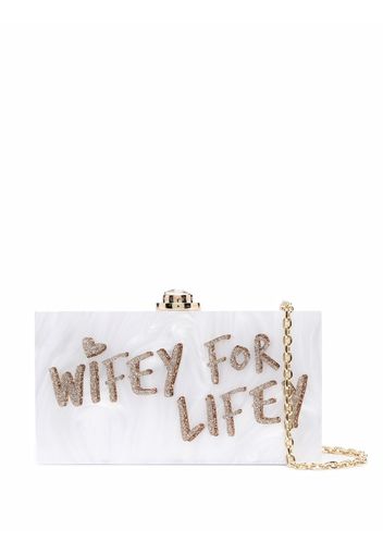 Sophia Webster Cleo Wifey box clutch - Bianco