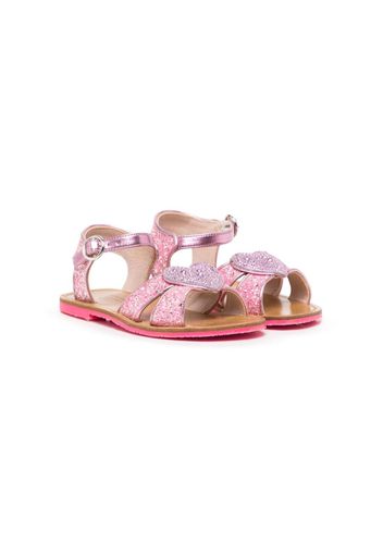 Sophia Webster Mini crystal-embellished leather sandals - Rosa