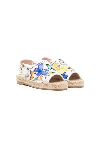 Sophia Webster Mini butterfly-print open-toe sandals - Bianco