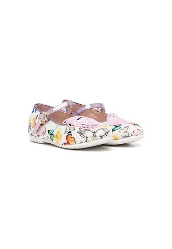 Sophia Webster Mini butterfly-print ballerina shoes - Rosa