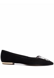 Sophia Webster embroidered butterfly ballerina flats - Nero