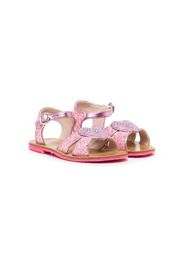 Sophia Webster Mini crystal-embellished leather sandals - Rosa