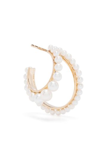 Sophie Bille Brahe 14kt yellow gold Petite Boucle Perle pearl hoops - Oro