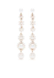 Sophie Bille Brahe 14kt yellow gold Grande Fleur Jeanne pearl drop earrings - Oro