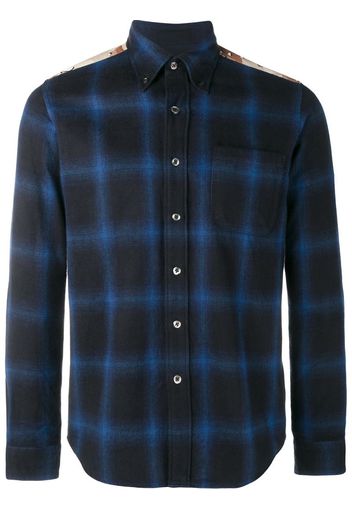 checked camouflage detail shirt