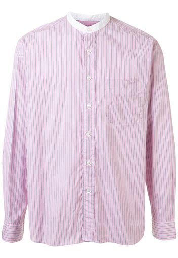 Camicia a righe con colletto alla coreana