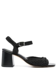 Souliers Martinez Sicilia 75mm woven leather sandals - Nero