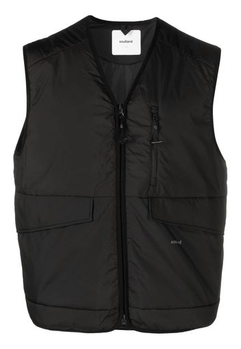 Soulland Clay logo-print padded vest - Nero