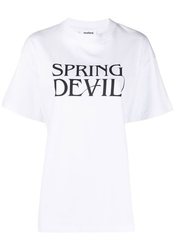 Soulland Spring Devil logo-print T-shirt - Bianco