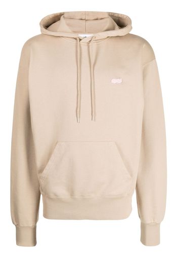 Soulland embroidered logo long-sleeve hoodie - Marrone