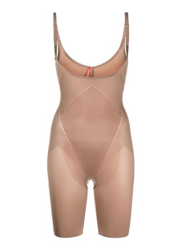 SPANX open-front contour bodysuit - Marrone