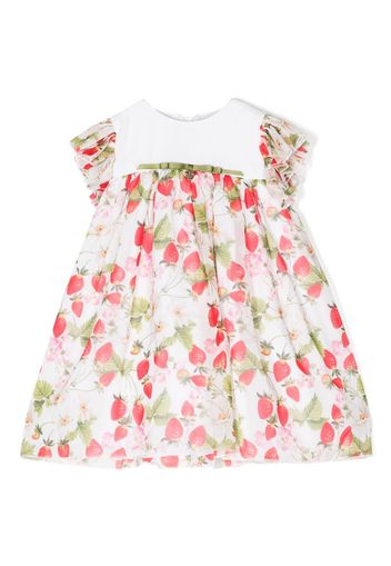 SPERANZA Strawberry-print chiffon dress - Bianco