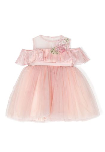 SPERANZA floral-detail sleeveless tulle dress - Rosa