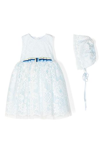 SPERANZA sleeveless lace dress set - Blu
