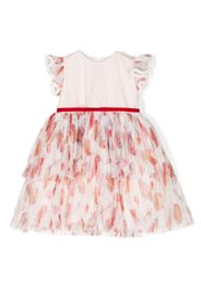 SPERANZA Cupcakes -print tulle layered dress - Rosso