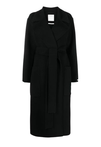 Sportmax tie-waist virgin wool coat - Nero