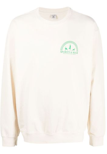 Sporty & Rich Fitness Group logo-print sweatshirt - Toni neutri