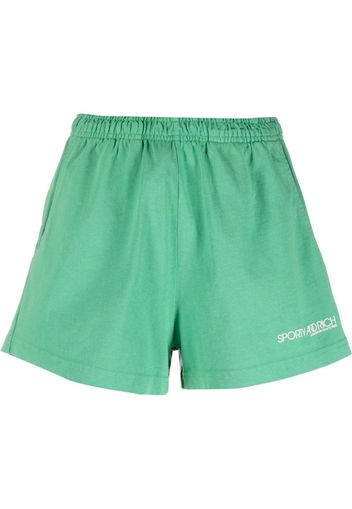 Sporty & Rich logo-print detail shorts - Verde