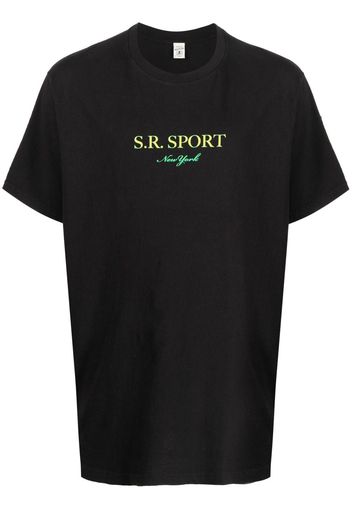 Sporty & Rich logo-print detail T-shirt - Nero