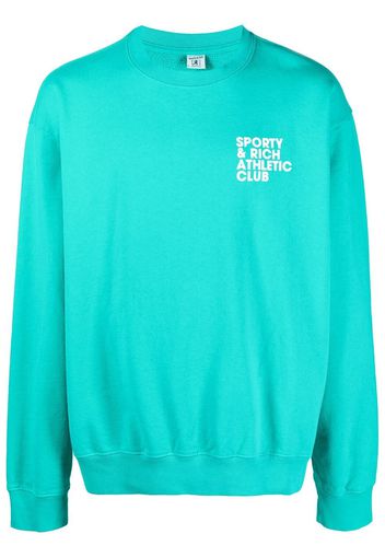 Sporty & Rich logo-print sweatshirt - Blu