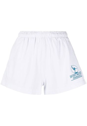 Sporty & Rich Gymnastics logo-print shorts - Bianco