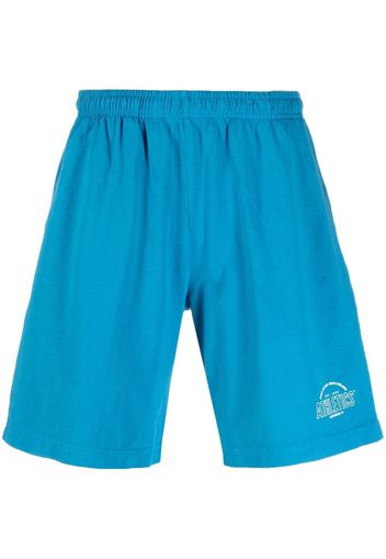 Sporty & Rich logo-print swimming shorts - Blu