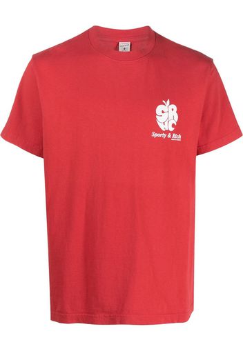 Sporty & Rich logo-print T-shirt - Rosso