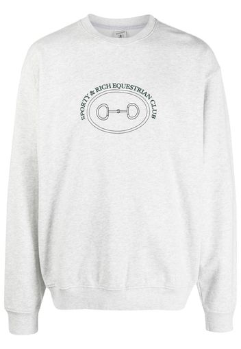 Sporty & Rich logo-print crew neck jumper - Grigio