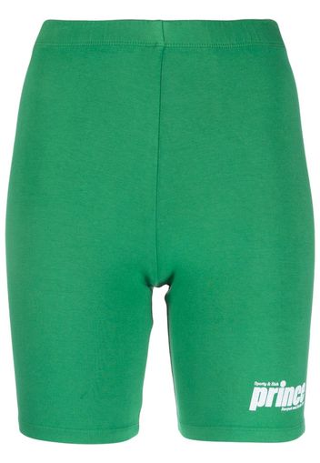 Sporty & Rich Shorts da ciclismo con stampa - Verde