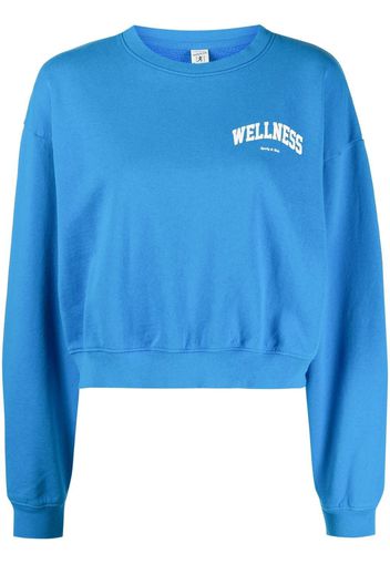 Sporty & Rich graphic-print cropped sweatshirt - Blu
