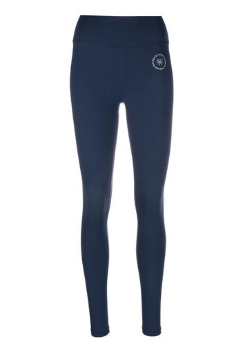 Sporty & Rich logo-print detail leggings - Blu