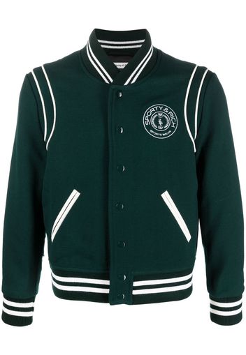 Sporty & Rich logo embroidered varsity jacket - Verde