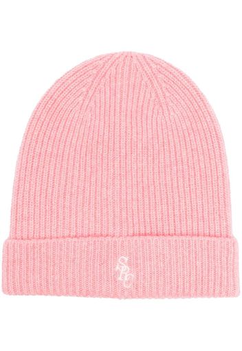 Sporty & Rich logo-embroidered cashmere beanie - Rosa