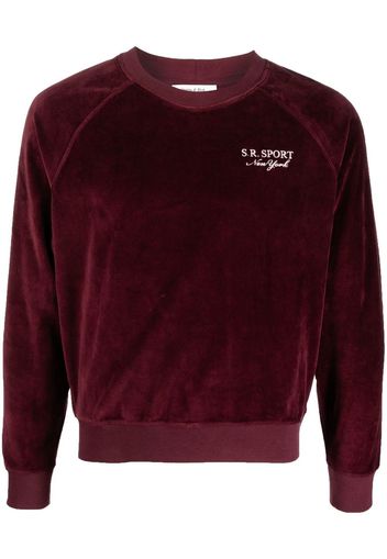 Sporty & Rich logo-embroidered long-sleeve sweatshirt - Rosso