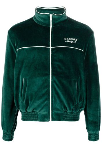 Sporty & Rich logo-embroidered zipped sweatshirt - Verde