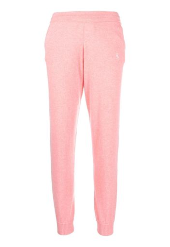 Sporty & Rich embroidered-logo cashmere track-pants - Rosa