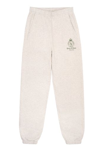 Sporty & Rich logo cotton-blend track pants - Toni neutri