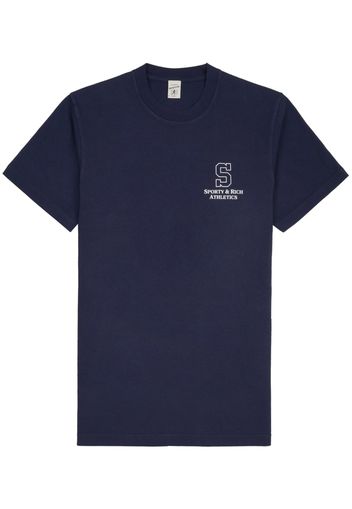 Sporty & Rich College cotton T-shirt - Blu