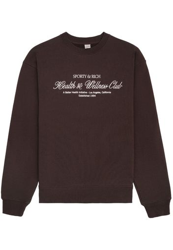 Sporty & Rich embroidered-logo cotton sweatshirt - Marrone