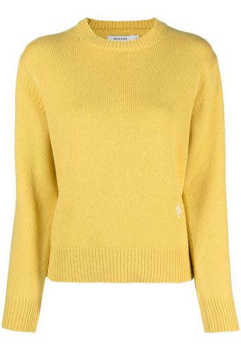 Sporty & Rich logo-embroidered wool jumper - Giallo