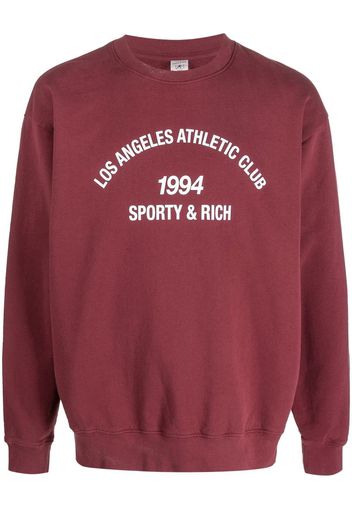 Sporty & Rich logo-print cotton sweatshirt - Rosso